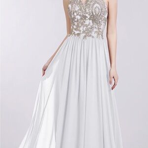 Strapless Dress with Silver/Gold Detailing